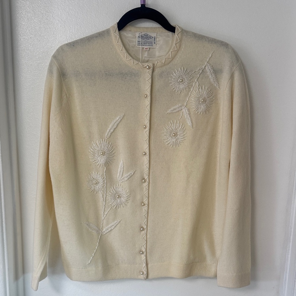 60s Beaded Lambswool Cardigan